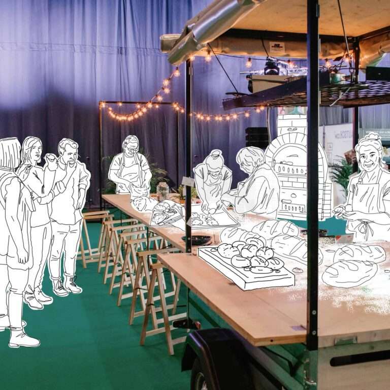 Illustration Menschen backen gemeinsam